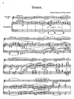 Tovey, Donald Francis: Sonata for Clarinet in Bb and Piano Op. 16