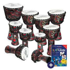 Percussion Plus Carnival Slap Djembe 10 pack – rope tuned