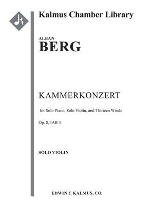 Berg, Alban: Kammerkonzert, Op. 8 for Solo Piano, Solo Violin, and Thirteen Winds