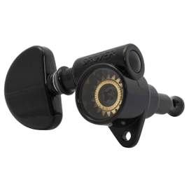 Grover SV Series Rotomatics Machineheads ~ 3+3 ~ Black Chrome