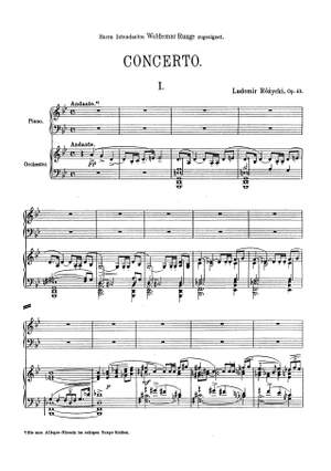Różycki, Ludomir: Concert pour Piano et Orchestre Op. 43 (Piano Reduction, 2 copies)