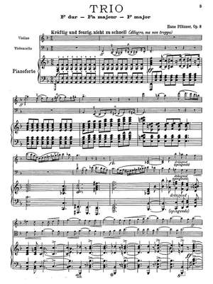 Pfitzner, Hans: Trio in F Major Op. 8 for piano, violino and violoncello