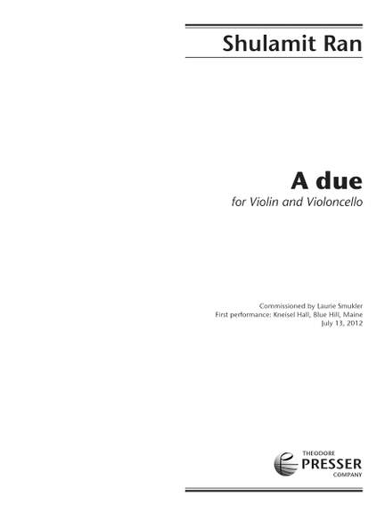 Shulamit Ran: A Due