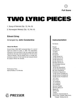 Edvard Grieg: Two Lyric Pieces