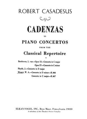 Robert Casadesus: Cadenzas to Piano Concertos from the Classical Repertoire