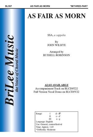 John Wilbye: As Fair As Morn