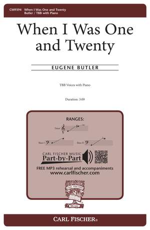 Eugene Butler: When I Was One and Twenty