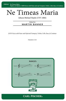 Johann Michael Haydn: Ne Timeas Maria