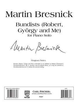 Martin Bresnick: Bundists (Robert, György and Me)