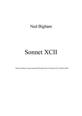Ned Bigham: Sonnet XCII