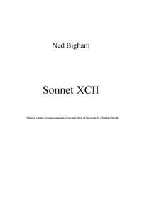 Ned Bigham: Sonnet XCII
