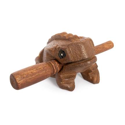 Percussion Plus Honestly Made mini brown frog guiro and scraper