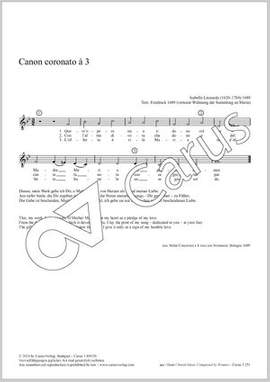 Leonarda, Isabella: Canon coronato à 3