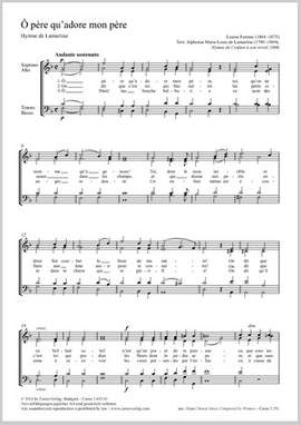 Farrenc, Louise: O père qu'adore mon père (Hymne de Lamartine)