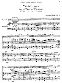 Zilcher, Hermann: Variations on a Theme of Mozart for Cello and Orchestra, Op.95