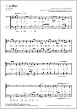 Backer Grondahl, Agathe: Til de Dode op. 67,10