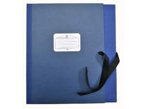 Blue music folder blue with a closing strap