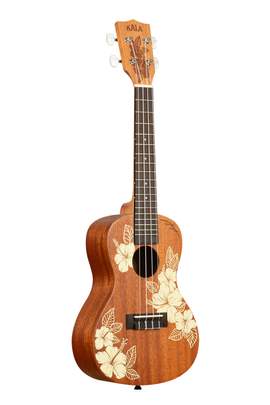 Kala Hibiscus Mahogany Concert Ukulele with Bag