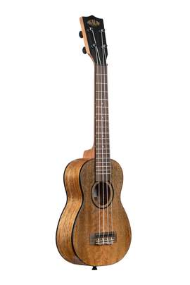 Kala Curly Mango Long Neck Soprano Ukulele with logo bag
