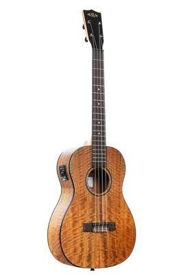 Kala Curly Mango Baritone Ukulele with EQ with logo bag
