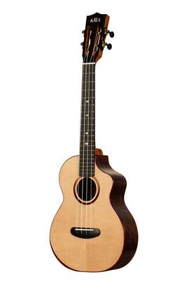 Kala Contour All Solid Gloss Spruce Rosewood Tenor Ukulele with Cutaway and Bag