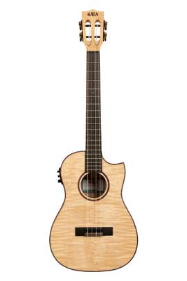 Kala All Solid Flame Maple Baritone Cutaway Electric with Bag