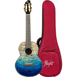 Flight A10 All Solid Tenor Ukulele - QM Faded Blue
