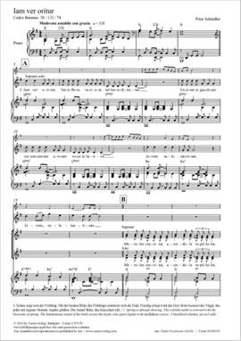 Peter Schindler: Iam ver oritur - G major