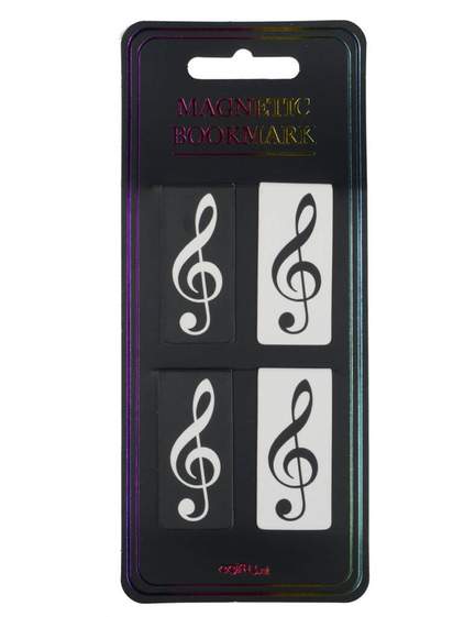 Magnetic bookmark g-clef black & white