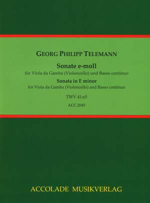 Telemann, G P: Sonate e-moll E minor TWV 41:e5