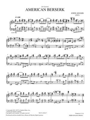 Adams, John: American Berserk (Piano Solo) - Digital Sheet Music Download