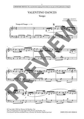 Argento, Dominick: Valentino Dances - Tango (Piano) - Digital Sheet Music