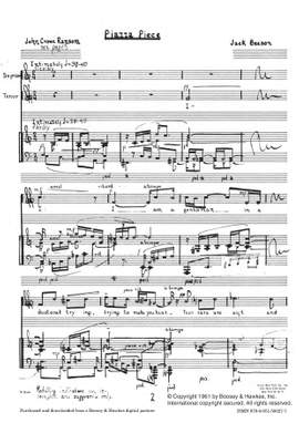 Beeson, Jack: Piazza Piece (Soprano, Tenor & Piano) - Digital Sheet Music
