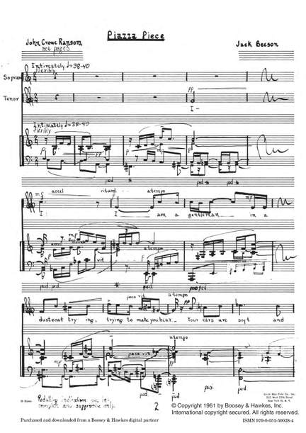 Beeson, Jack: Piazza Piece