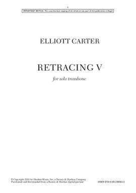Carter, Elliott: Retracing V (Trombone in C) - Digital Sheet Music