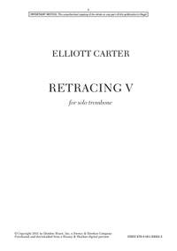 Carter, Elliott: Retracing V (Trombone in C) - Digital Sheet Music