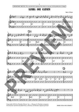 d'Rivera, Paquito: Samba For Carmen (Big Band Lead Sheet) - Digital Sheet Music