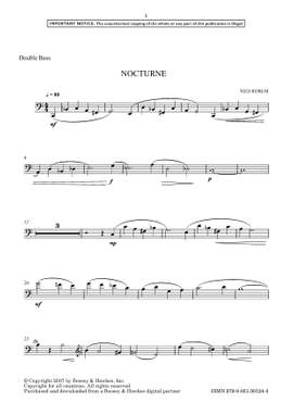 Rorem, Ned: Nocturne (Double Bass) - Digital Sheet Music