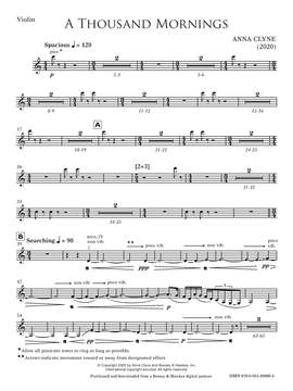 Clyne, Anna: A Thousand Mornings (Full Score) - Digital Sheet Music