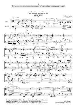 Carter, Elliott: Au Quai (Viola & Bassoon) - Digital Sheet Music