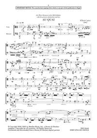 Carter, Elliott: Au Quai (Viola & Bassoon) - Digital Sheet Music