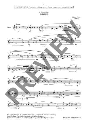 Carter, Elliott: HBHH (Oboe) - Digital Sheet Music