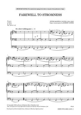 Maxwell Davies, Peter: Farewell to Stromness (Organ Solo) - Digital Sheet Music