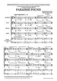 McGlade, Becky: Paradise Found (SATB a cappella)  - Digital Sheet Music