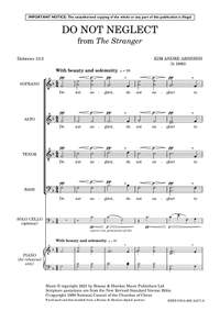 Arnesen, Kim André: Do not neglect (SATB with divisi & optional cello) - Digital Sheet Music