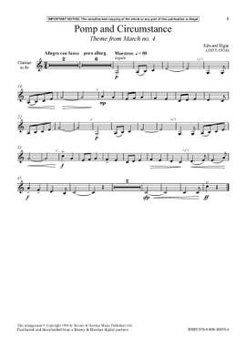 Elgar, Edward: Pomp And Circumstance (Theme from March No. 4) (Clarinet) - Digital Sheet Music