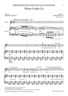 Elgar, Edward: Where Corals Lie (Voice in Bm) - Digital Sheet Music