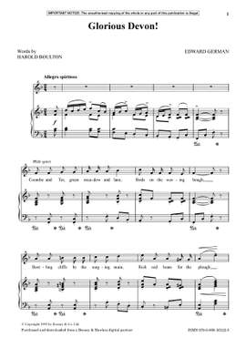 German, Edward: Glorious Devon (Voice in F) - Digital Sheet Music