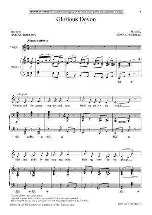 German, Edward: Glorious Devon (Voice in C) - Digital Sheet Music