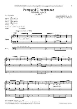 Elgar, Edward: Pomp And Circumstance Military March No. 4 in G (Organ) - Digital Sheet Music